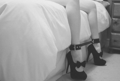 #spreader #heels #bows #bw; Bdsm 