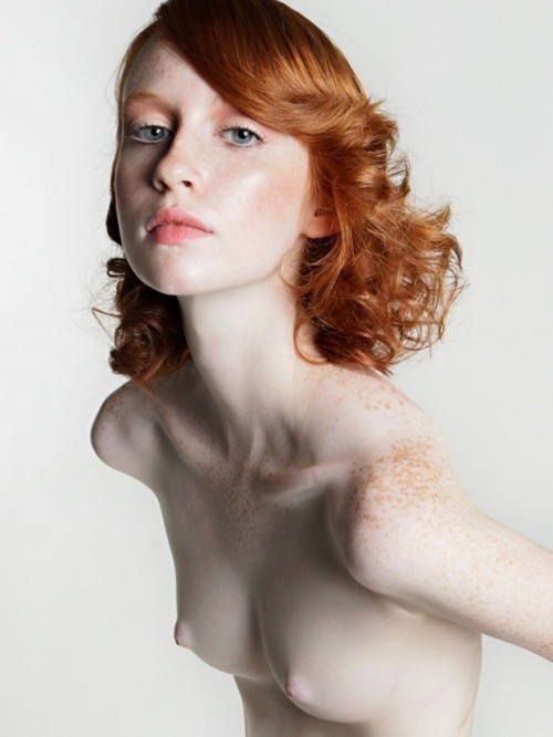 Freckled redhead posing.; Babe Hot Red Head 