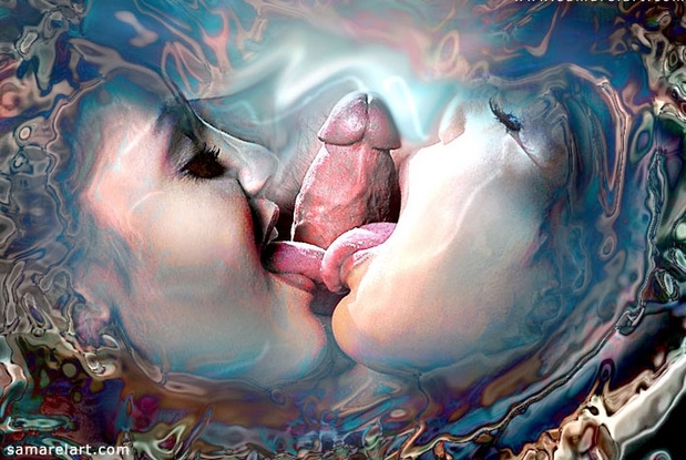 Erotic art by Samarel.; Blowjob 