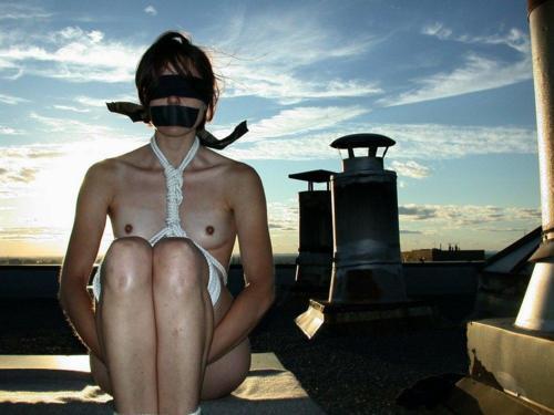 #tape #blindfold #gag #rope #tied #kinbaku; Bdsm 