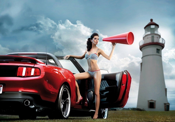 MISS TUNING Calendar 2011 - Photos; Babe Brunette Stylish Beach SFW 